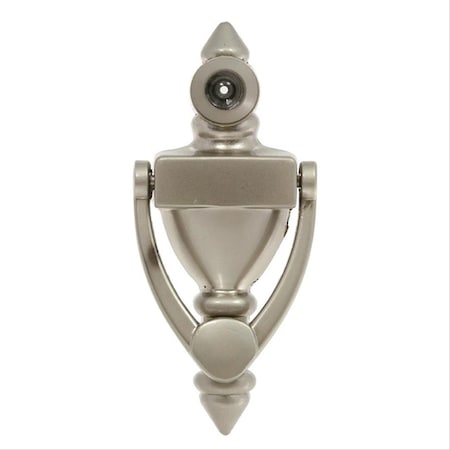 Delaney Hardware 1.75 in. x 4 in. Satin Nickel Door Knocker with Viewer 400410